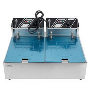 Freidora eléctrica industrial doble de acero inoxidable 🍟. 110Volt - Img 56857859