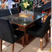 Juego de comedor de 6 sillas con cristal - Img 57908005