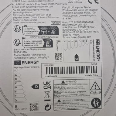 LÁMPARA LED RECARGABLE CON SENSOR DE MOVIMIENTO MODELO SL01 - 3/3