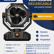 Ventilador recargable 16000Mah marca EKO - Img 57992599