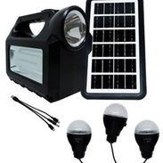 Lámpara recargable Solar con panel y bombillas - Img 57456745