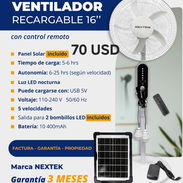Ventilador recargable de 16" con panel solar - Img 54810877