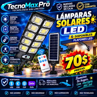 LÁMPARA SOLAR LED 504 LED 🔥☀️Protección IP65 contra lluvia y polvo Panel solar Batería recargable de 5000 mAh📲53321047 - 2/2