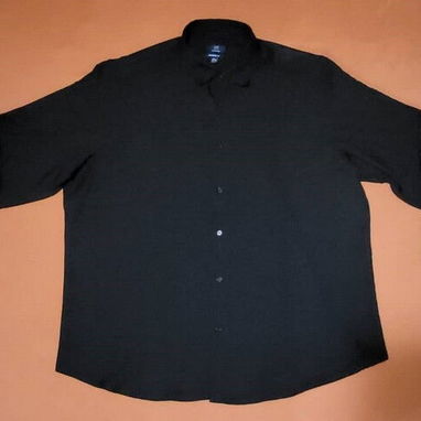CAMISA NEGRA PARA HOMBRES GRANDES U OBESOS DE MANGAS LARGAS TALLA 3XL - Img 109498079