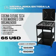 🔥 COCINA FUTURE TECH CON 4 HORNILLAS Y ORGANIZADOR - Img 56140147