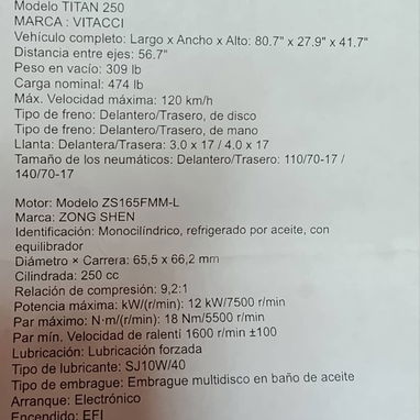 MOTO DEPORTIVA TITÁN 250cc - 2/2