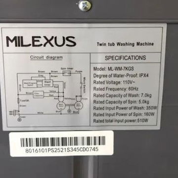 LAVADORA SEMIAUTOMÁTICA MILEXUS 7KG 5PT# - 4/4