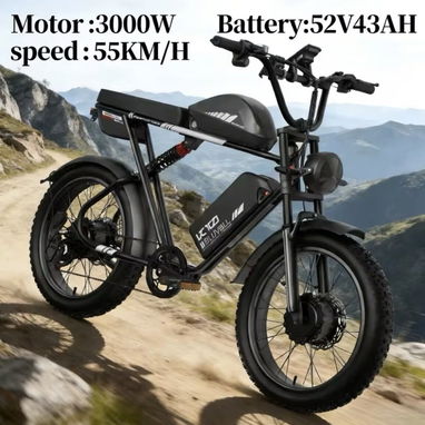 BLUVALL K10 e-bike fat tire black 3000W 52V 43Ah dual beat. LCD - 2/7