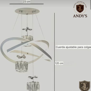 -Lámpara con conos de cristal- - 2/3