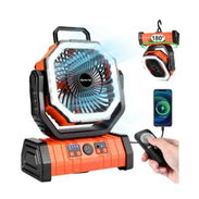 VENTILADOR RECARGABLE PORTÁTIL F6 CON LUZ LED 20000mAh NARANJA - Img 57138212