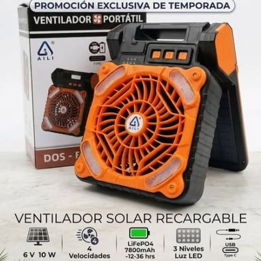 Ventilador Recargable/Solar Aili (7800mha) Cod:Alofoke - Img 122029771