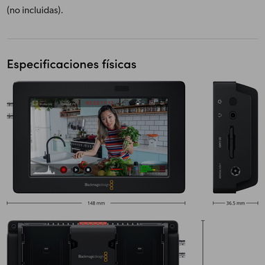 Blackmagic Design Video Assist Monitor portátil, grabador, alcance y visor 3G de 5 '' - 4/4