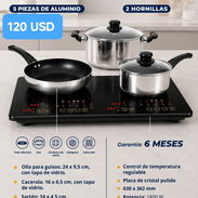 🔹*Combo, Cocina de Inducción 2 hornilla + Juego de Calderos de 5 Piezas* - Img 56894012