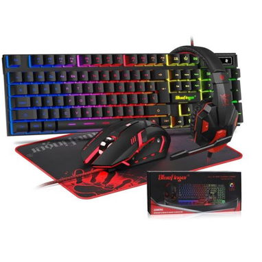 Kit gamer completo para mejorar tu setup El BlueFinger Combo Gamer 4 en 1 está diseñado para quienes buscan mejorar su e - Img 126219997
