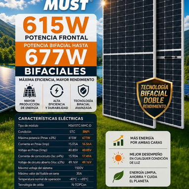 Panel Solar 615W Bifacial Venta X Unidad - 3/3