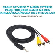 Cable de video y audio plug fino Jack 3.5mm a 3 RCA - Img 56798487