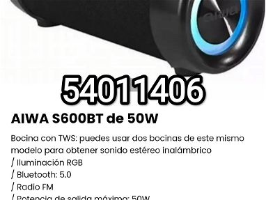 !AIWA S600BT de 50W Bocina Bluetooth con TWS: puedes usar dos bocinas de este mismo modelo para obtener sonido estéreo - Img main-image