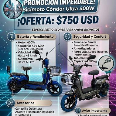 BICIMOTO ELÉCTRICO DE MARCA CONDOR ULTRA COLOR GRIS Y AZUL PRECIO 750 USD en efectivo o vía zelle - Img 122788375