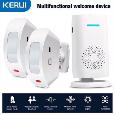 Timbre Alarma Inalámbrica Con Sensor Infrarrojo De Movimiento 3 Modos Y 4 Niveles De Volumen - KERUI 🔶 $50 - 2/6