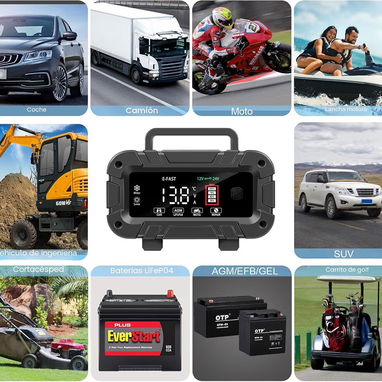 Cargador de Batería E-FAST 0-20A 12/24V LiFePO4 Plomo Ácido Cargador de Batería Automático Inteligente - 9/9