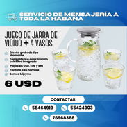JUEGO DE JARRA DE VIDRIO + 4 VASOS 💲 Precio: SOLO 6 USD - Img 56173795
