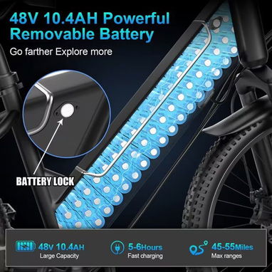 ☎️53544655 🛵 Entrega Gratis ⭐ 🚲 Bicicleta Eléctrica para Adultos – Motor de 749W y Batería 48V 10.4Ah⭐ - 4/10