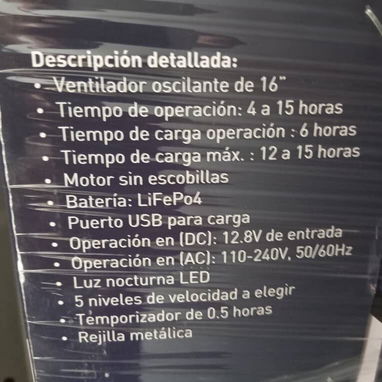 Ventilador Recargable de 16´´ - Img 118554622