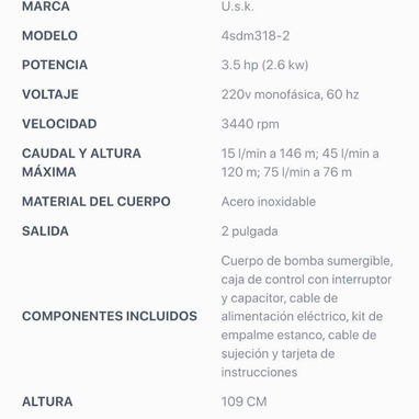 Bomba sumergible de agua - Img 123062539