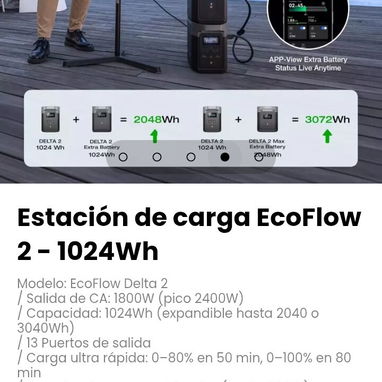Estación de carga EcoFlow 2 - 1024Wh. Modelo: EcoFlow Delta 2. - 4/5