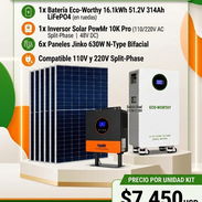 Kit de 16K - 110V y 220V - 1 Batería EcoWorty de 16K - 1 Inversor PowMr de 10000w - 6 paneles Jinko de 630w - Precio - Img 57418400
