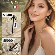 Prendas de Plata Mexicana 925( Argollas, Aretes de bola, Pulso con piedras de Swarosky - Img 54666728