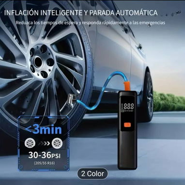 Bomba de Aire para Neumáticos, Inflador Portátil adecuado para Bicicletas, Motocicletas y Diversos Balones, Compresor co - 2/4