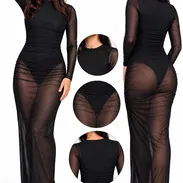 Vestido Maxi de Malla con Body Interior – Zara - Img 57997537