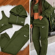 Conjuntos Originales Nike de blusa, abrigo con zipper y capucha y pantalón con bolsillos jogger unitalla le sirve a XS. - Img 55551030