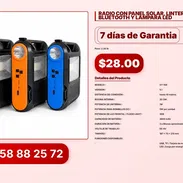RADIO CON PANEL SOLAR, LINTERNA, BLUETOOTH Y LAMPARA LED VPT#-0096 - Img 56824909