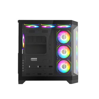 💻 Iceberg Crystal Edge – Chasis Gaming ATX. Vista panorámica 3 lados, cristal templado + 7 Ventiladores ARGB 💻🌐 216.8 - 3/8