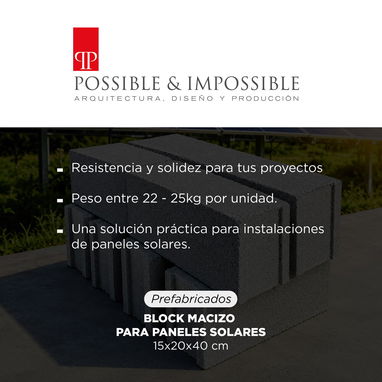 BASES DE BLOQUES MACIZOS PARA PANELES SOLARES - 3/4