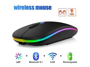 ⭕️ Mouse Inalambrico NUEVO Mouse Bateria Recargable GAMA ALTA ✅ Mouse Inalámbrico Recargable Mouse Bluetooth o USB - Img main-image