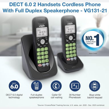 VTech VG131-21 - Teléfono Inalámbrico DECT 6.0 con 2 auriculares 🌐 - Img 127595204