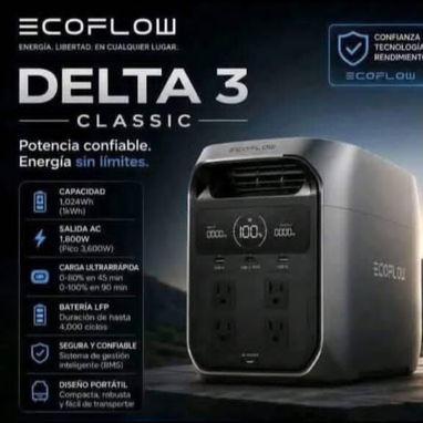 Ekoflow delta 3 estación de energía portátil de 1000w con panel solar - 4/4