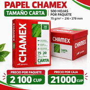 Hojas blancas tamaño carta disponibles 500 unidades marca Chamex excelente calidad ideal para impresiones - Img 58078552