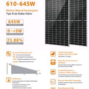 PANELES SOLARES BIFACIALES 645W DESDE PIEZAS INDIVIDUALES, PARLETS O CONTENEDOR COMPLETO CON VACIO INCLUIDO. - Img 57926075