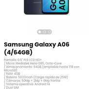 Samsung Galaxy A06 (4/64GB). Batería: 5000mah (Carga rápida de 25W) - Img 55248392