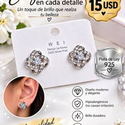 Hermosos aretes de plata 925 de ley en centro Habana cerca del Capitolio - Img 57448130