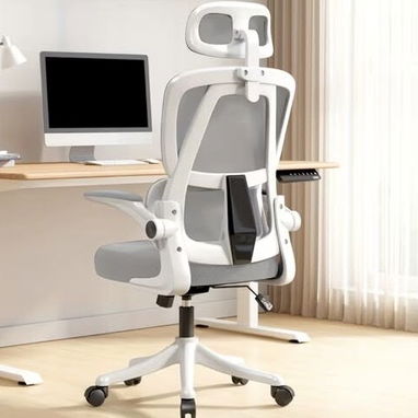 Silla de escritorio reclinable con apoyo lumbar y reposacabeza. - 3/6