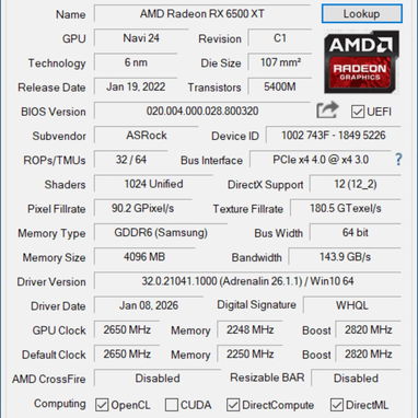 Asrock RX 6500 XT 4GB - Img 123888594