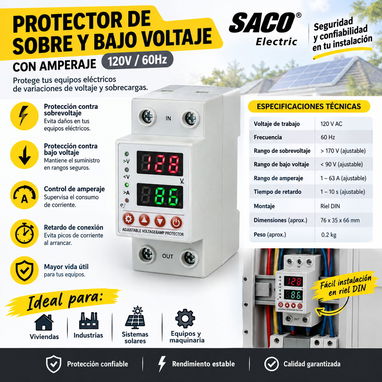 🚨🎇protector de línea 110V 63A - 20 usd - 6/7