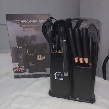 SET DE UTENSILIOS DE COCINA CON CUCHILLOS Y ORGANIZADOR, Entrega por un mínimo costo adicional para toda La Habana - Img 118113705