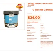 Envase de 4L Pintura Mate M-2 Macy Color Blanco Puro VPT#-0238 - Img 55445811