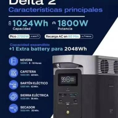 PLANTAS ECOFLOW DELTA 3, DELTA PRO 3, DELTA 2, DELTA 2 MAX, DELTA PRO EN TODA CUBA. PRIMERA MANO. LOS MEJORES PRECIOS - Img 112436600